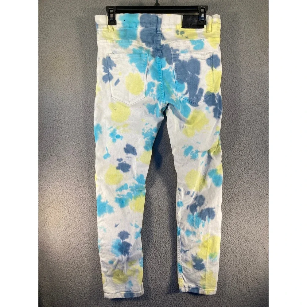 Legendary Status Jeans Men's 34x31 White Color Splatter Stretch Streetwear Urban